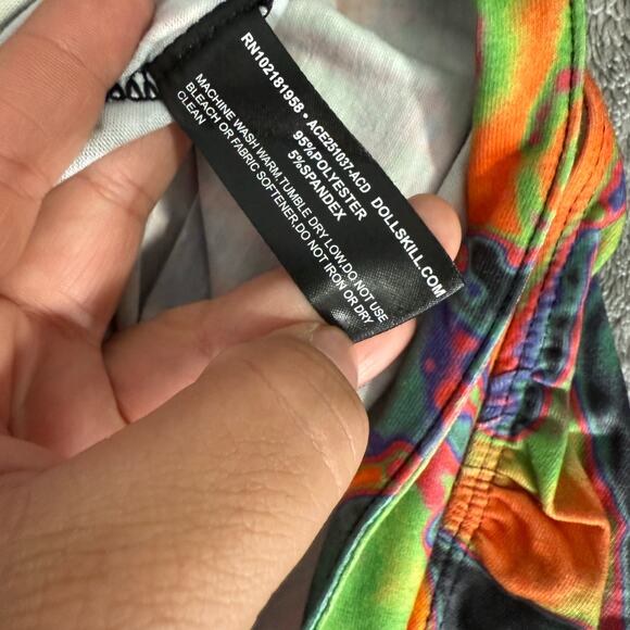 Dollskill Club EXX Tie Me Down Playsuit - Acid, M - Picture 4 of 4